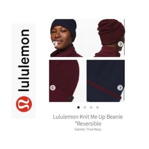 LuLuLemon Knit Me Up Reversible Toque. Navy Blu